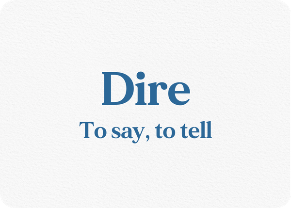 Dire: Verb Conjugation