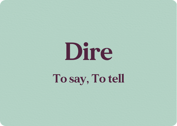 Dire: Verb Conjugation